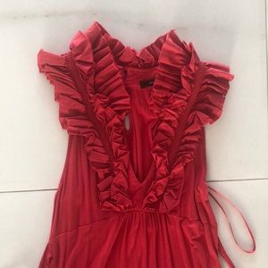 High ruffle maxi dress